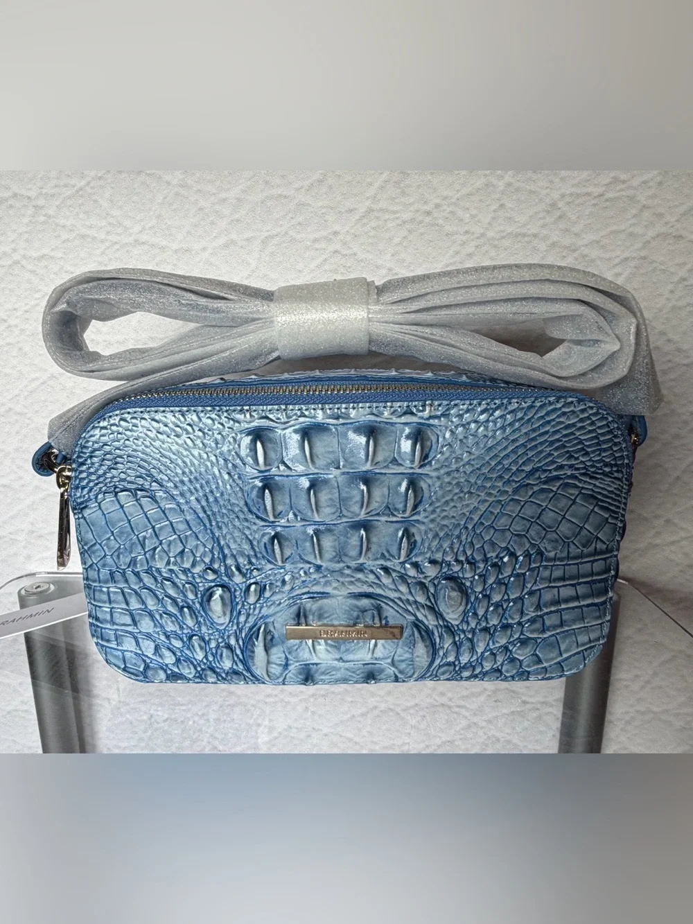 Brahmin Danica Aura Blue Crossbody Bag NWT Sky Blue